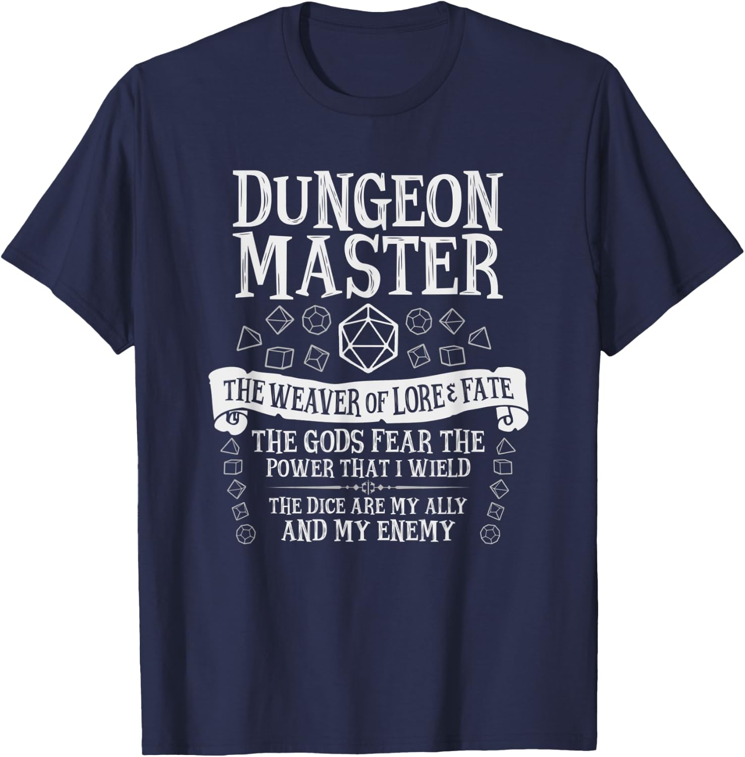 Dungeon Master : The Weaver of Lore and Fate - Fantasy DND T-Shirt - T-Shirt | Navy