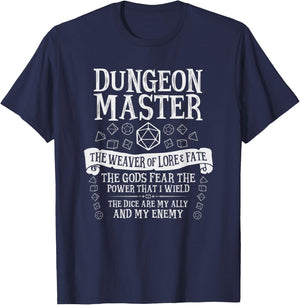 Dungeon Master : The Weaver of Lore and Fate - Fantasy DND T-Shirt - T-Shirt | Navy