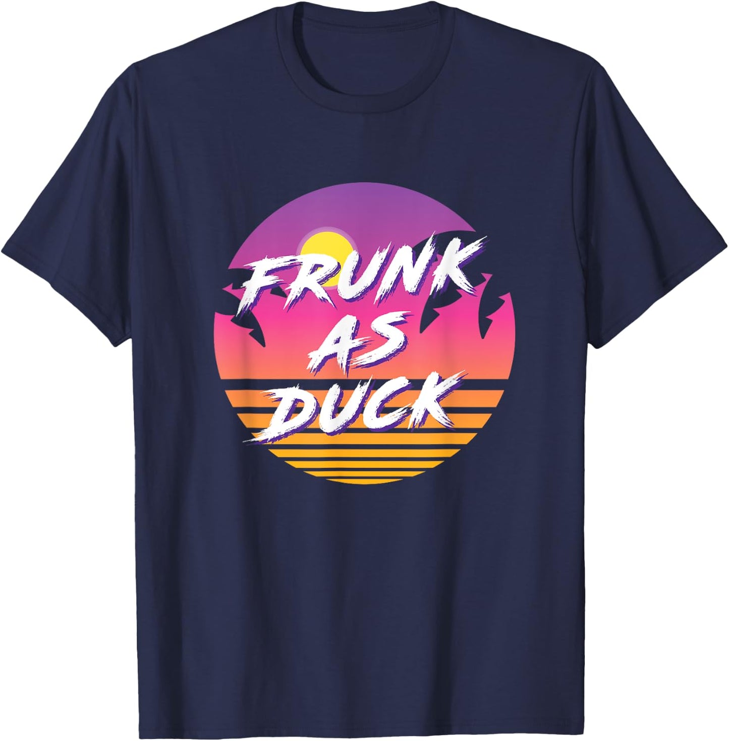 Frunk as Duck, Beer Drinking Drunk Party 1980s Colorful Rad T-Shirt - T-Shirt | Navy