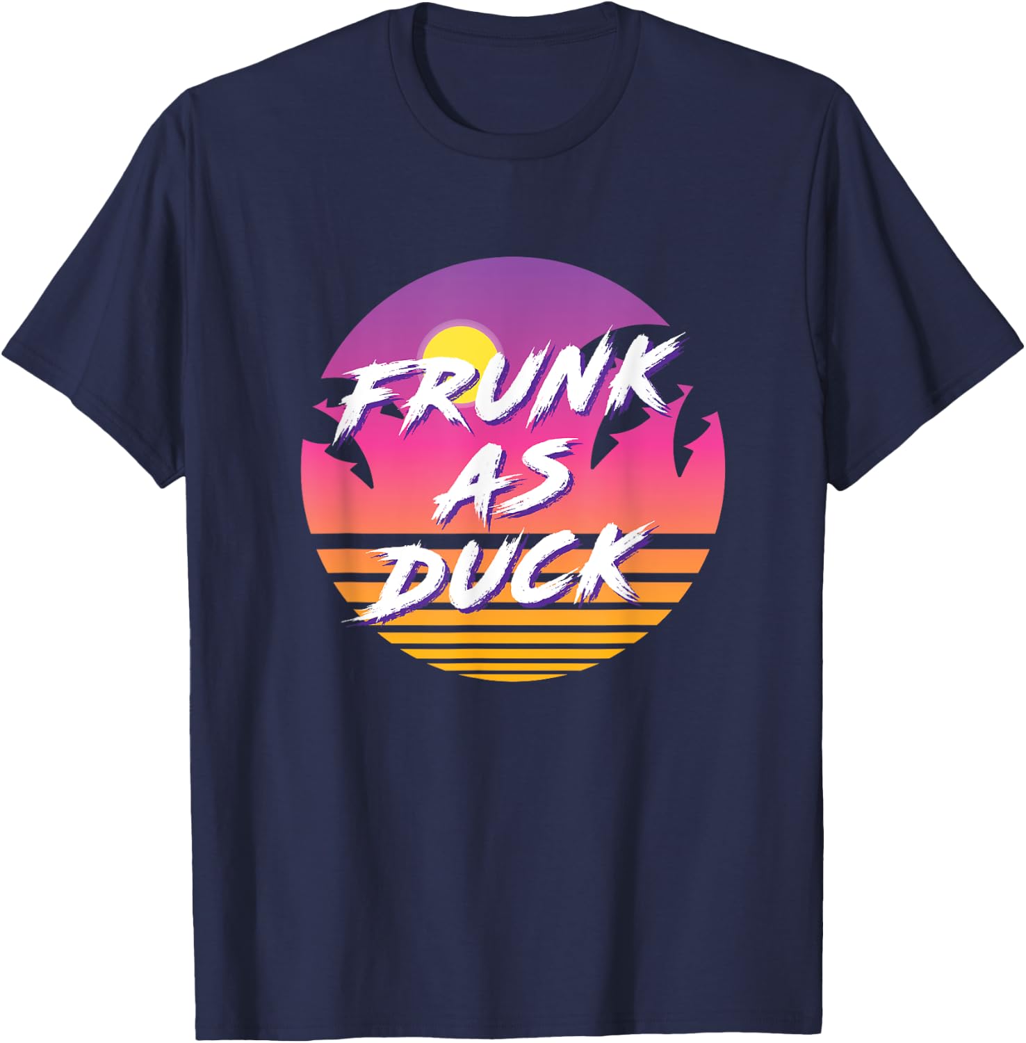 Frunk as Duck, Beer Drinking Drunk Party 1980s Colorful Rad T-Shirt - T-Shirt | Navy