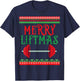 Awesome Merry Liftmas Weightlifting Christmas T-Shirt - T-Shirt | Navy