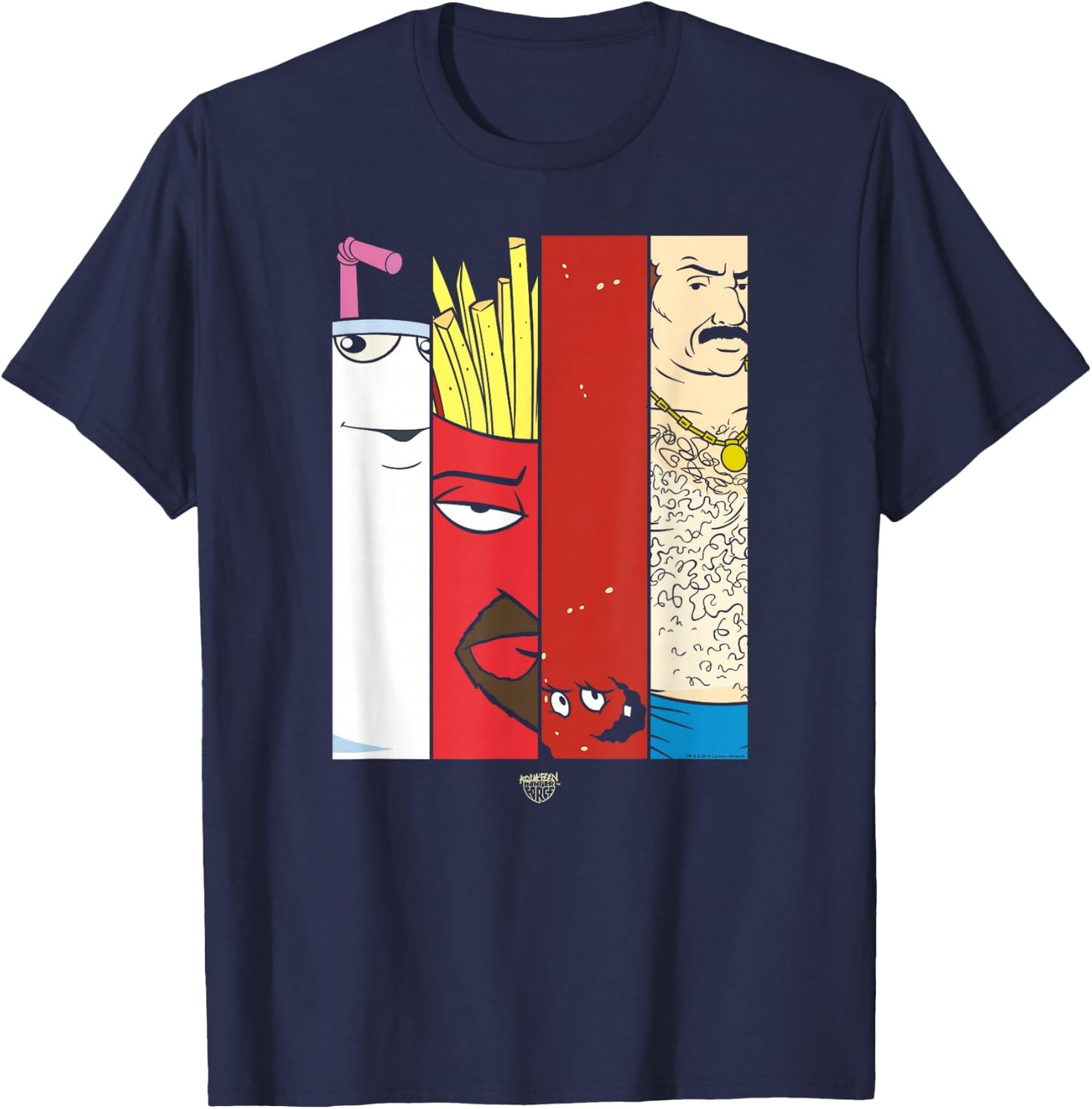 Aqua Teen Hunger Force Group Tiles Dark Small T-Shirt - T-Shirt | Navy