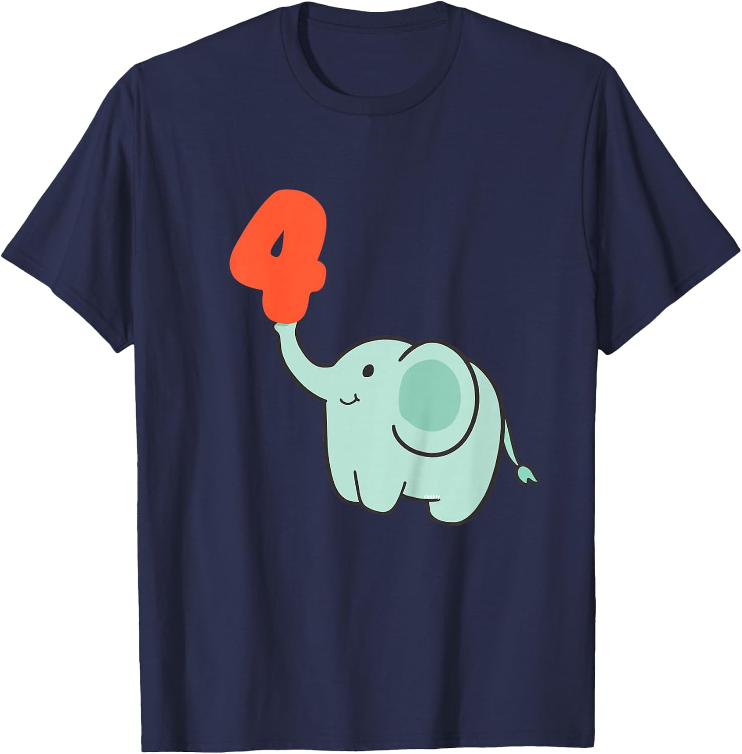 4th Birthday Gift Toddler Elephant 4 Years T-Shirt - T-Shirt | Navy