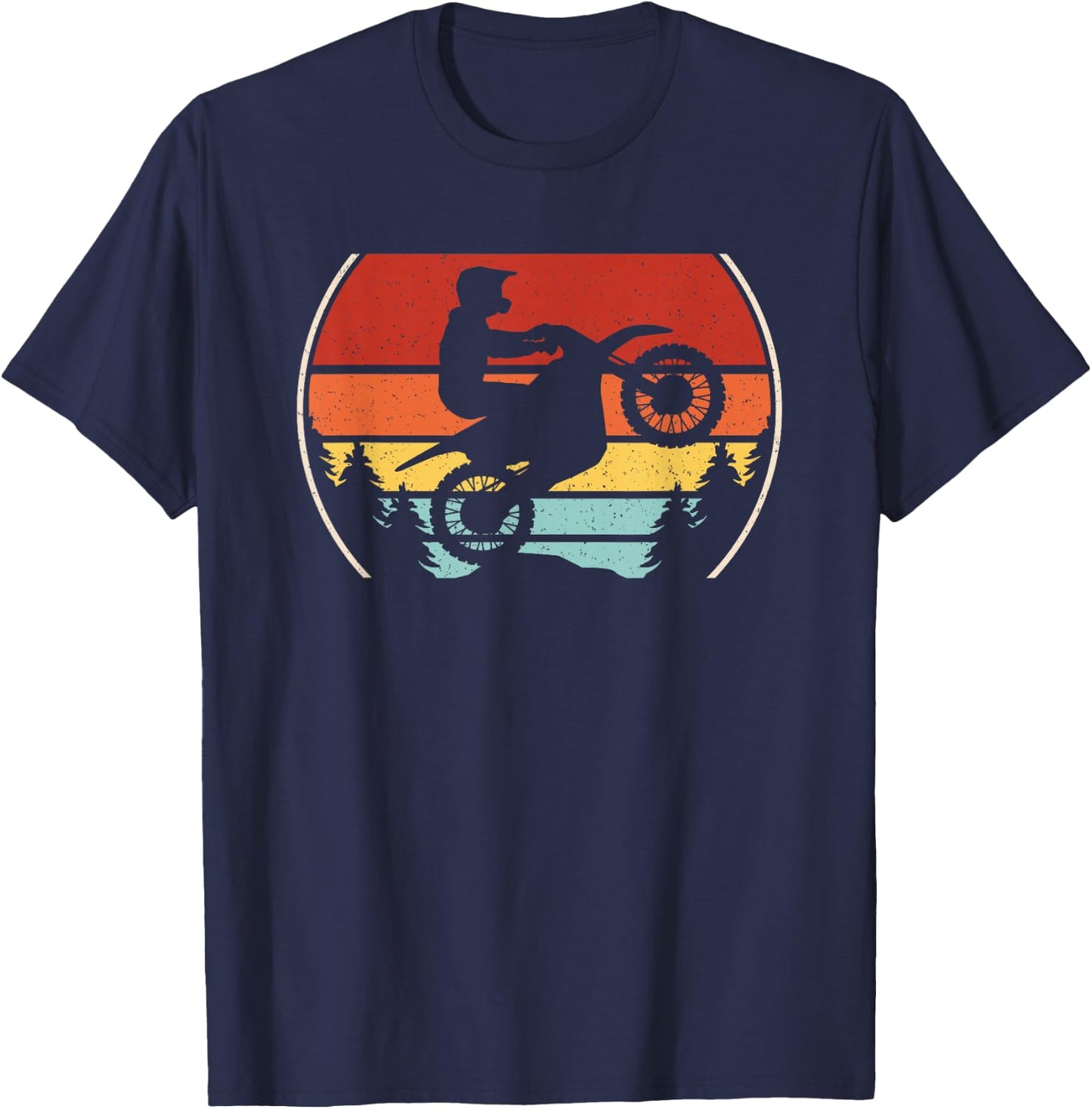 Retro Motocross Dirt Bike Lover Men Women Kids T-Shirt - T-Shirt | Navy