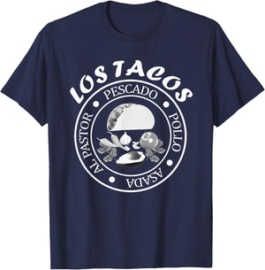 Los Tacos I Love Tacos Asada Pescado Pollo Al Pastor T-Shirt - T-Shirt | Navy