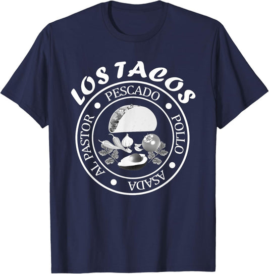 Los Tacos I Love Tacos Asada Pescado Pollo Al Pastor T-Shirt - T-Shirt | Navy
