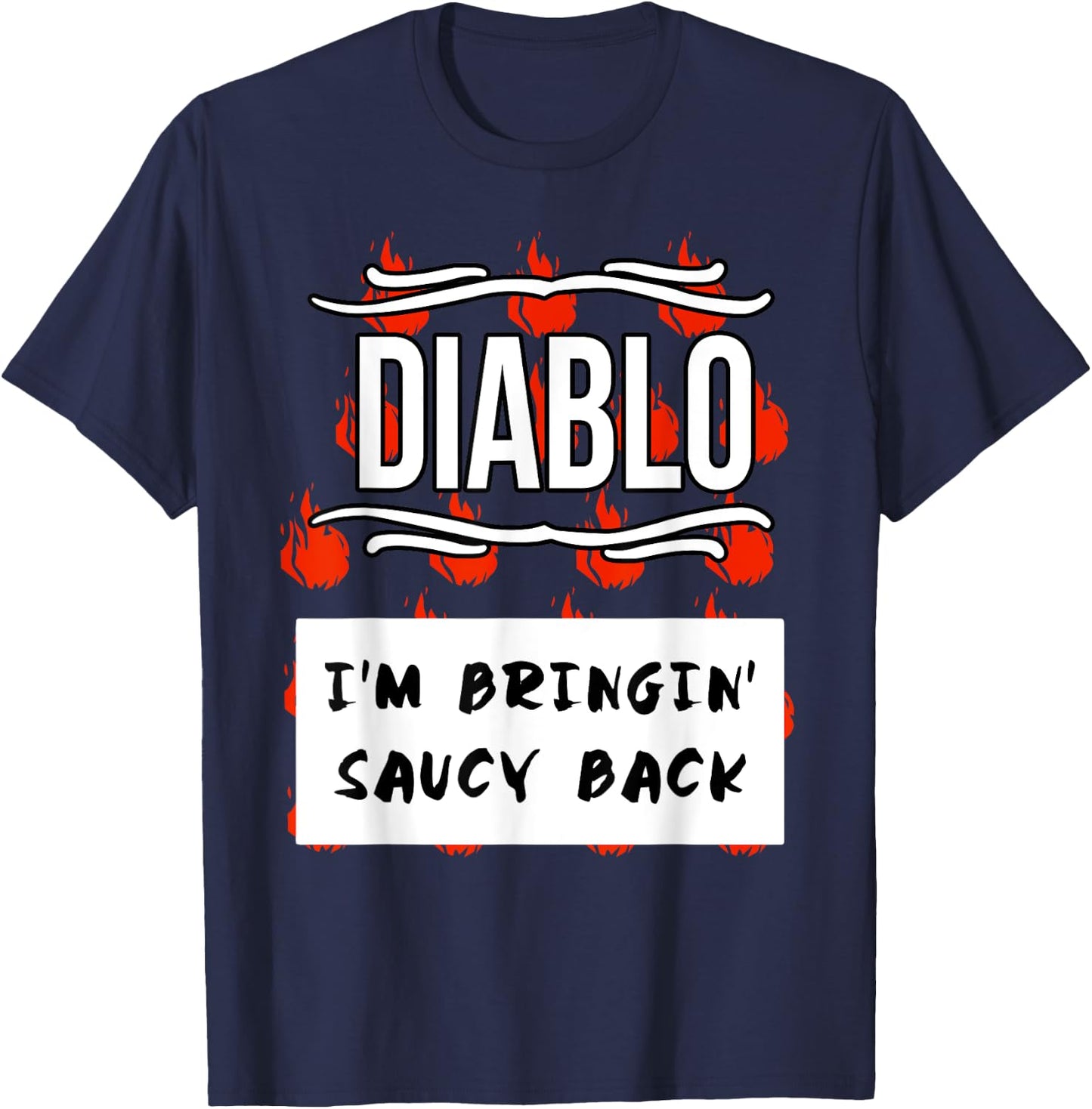 HOT SAUCES Group Halloween Costumes DIABLO SAUCE shirt T-Shirt - T-Shirt | Navy