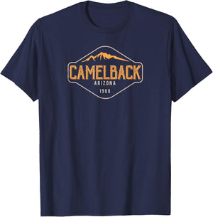 You Taag Camelback Mountain Arizona Hiking - Black, , Short Sleeve, Modern, Letter Print, -Adults, Small T-Shirt - T-Shirt | Navy