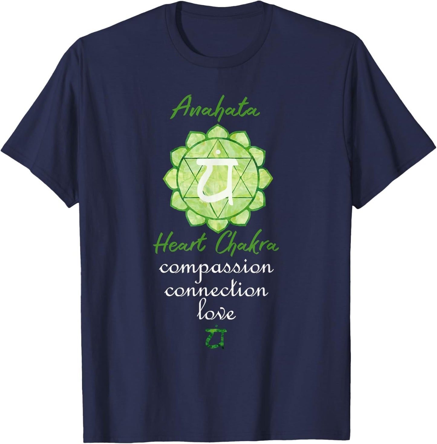 Chakra Meditation Shirt Affirmation Gift Heart Chakra T-Shirt - T-Shirt | Navy