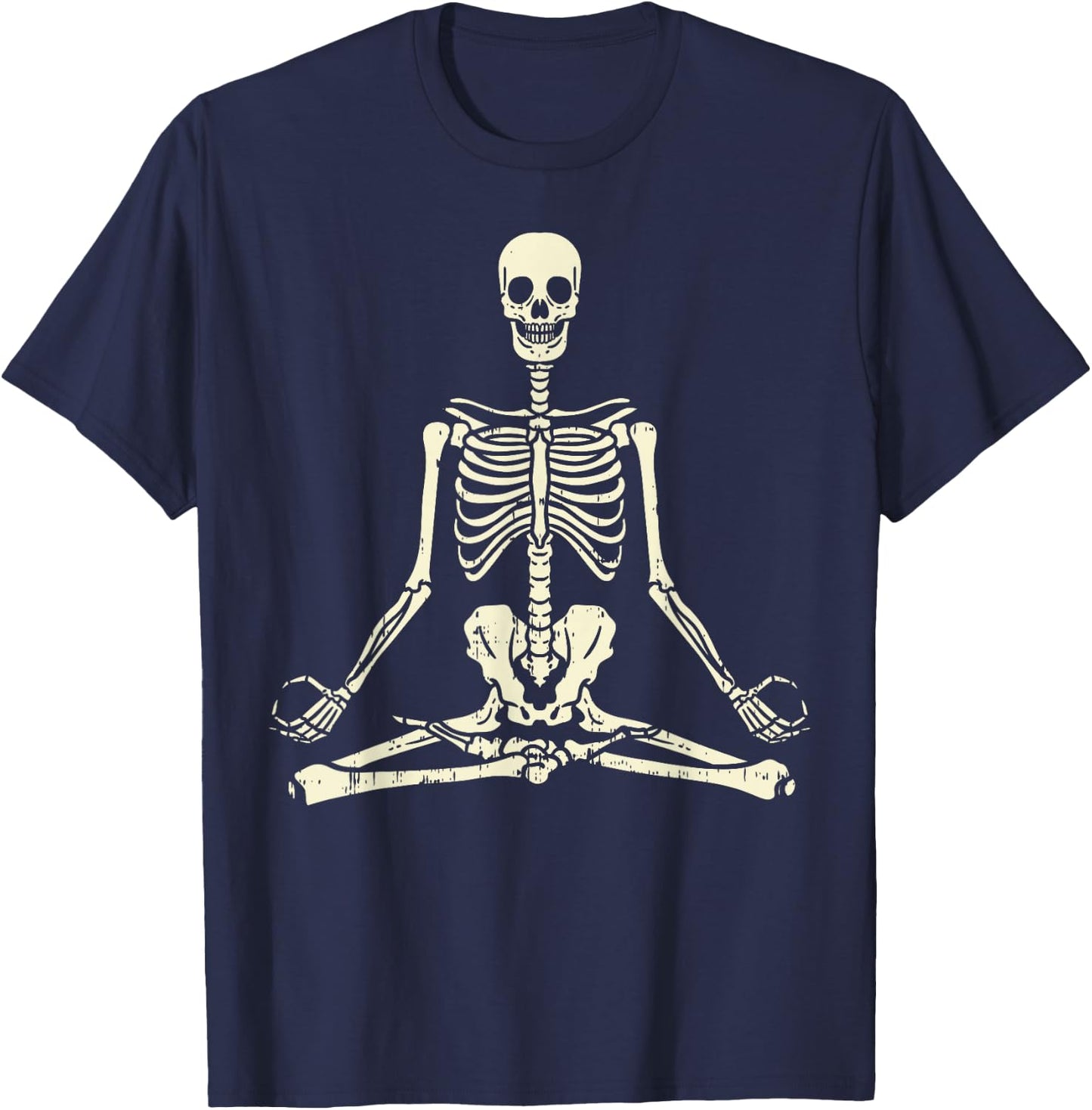 Meditating Skeleton Lotus Yoga Zen Balance Halloween Costume T-Shirt - T-Shirt | Navy
