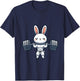 Cute Kawaii Muscular Rabbit Weightlifting Funny T-Shirt - T-Shirt | Navy