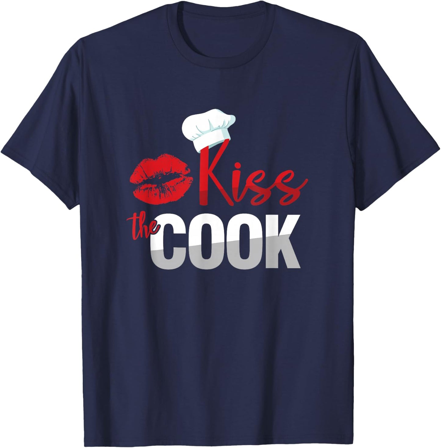 Funny Kiss The Culinary Chef Cook Baker T-Shirt - T-Shirt | Navy
