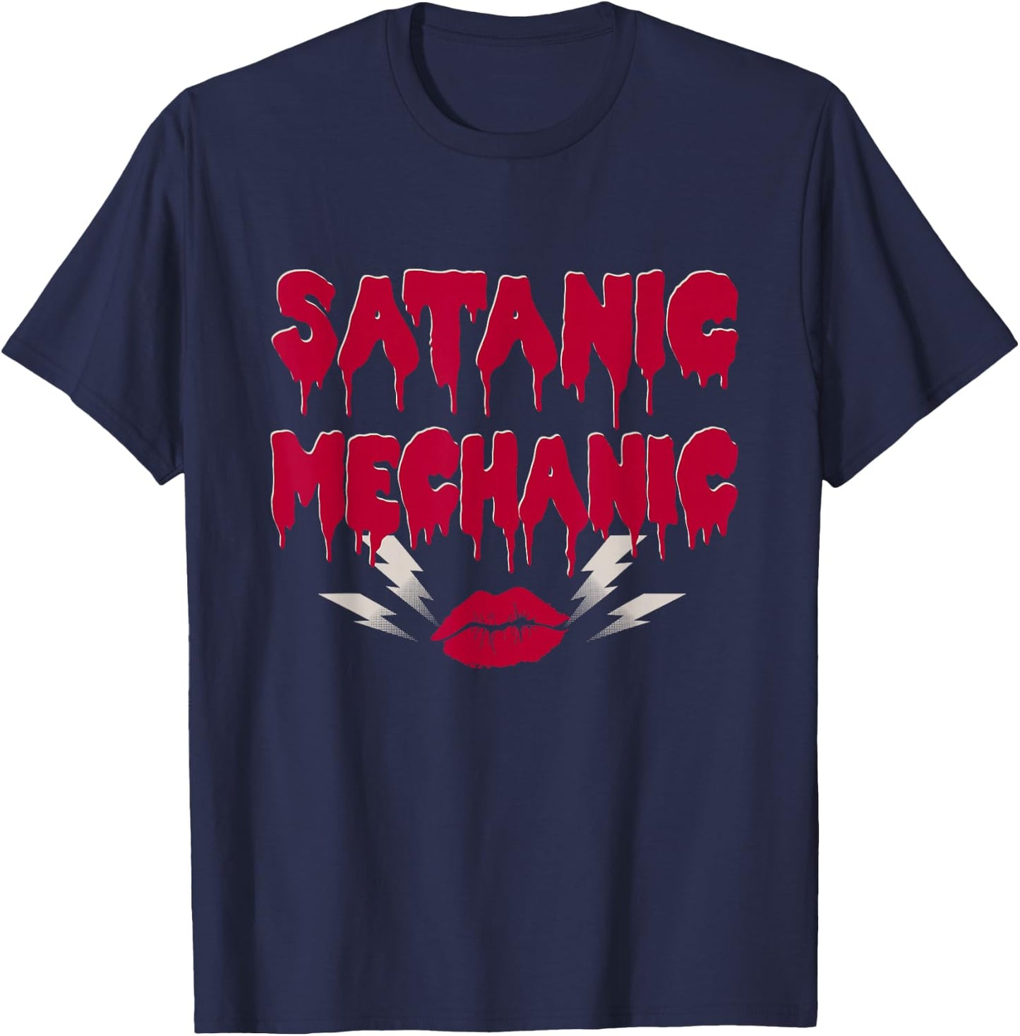 Satanic Mechanic - Goth Horror Musical Theatre Shirt T-Shirt - T-Shirt | Navy