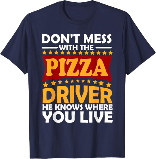 Pizza Delivery Driver Costume Gift Pizzeria T-Shirt - T-Shirt | Navy
