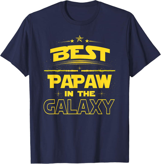 Best PAPAW in the Galaxy Shirt Fathers Day Gift, Awesome DAD T-Shirt - T-Shirt | Navy