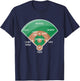 Baseball Diamond Fielding Chart Funny Sports Who's On First T-Shirt - T-Shirt | Navy