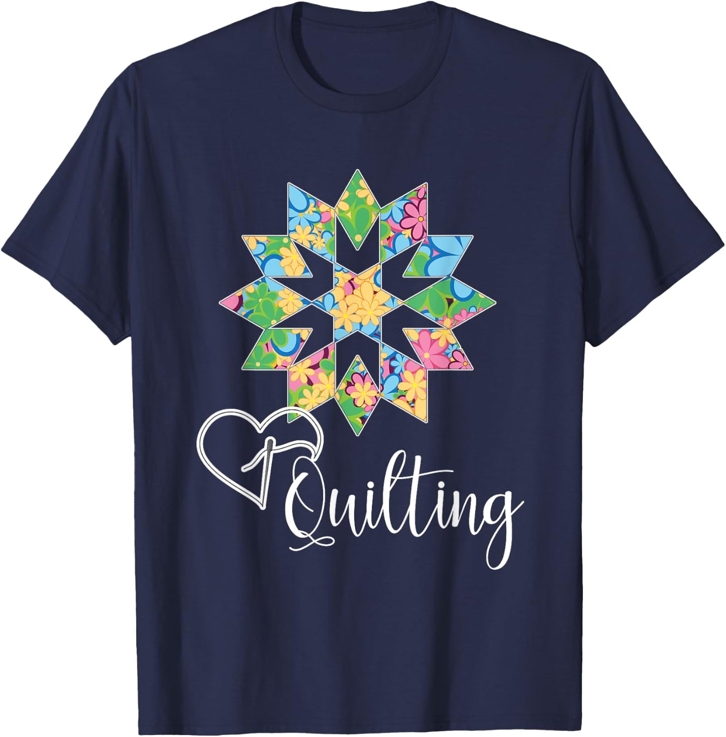 Love Sewing Quilting, Hobby Crafter Gift Shirt, 3Dk T-Shirt - T-Shirt | Navy