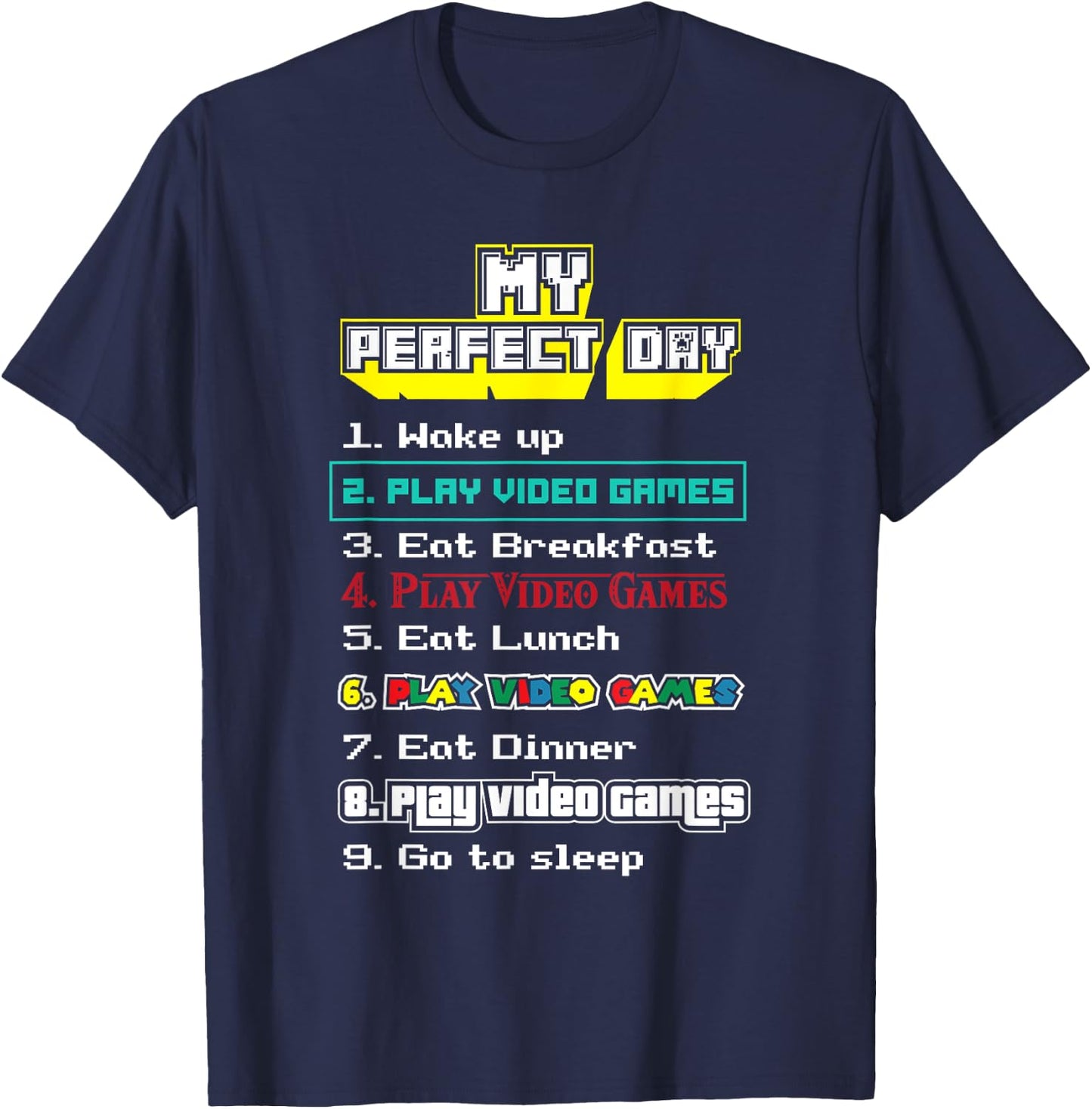 My perfect day video games - Gamer T-Shirt - T-Shirt | Navy