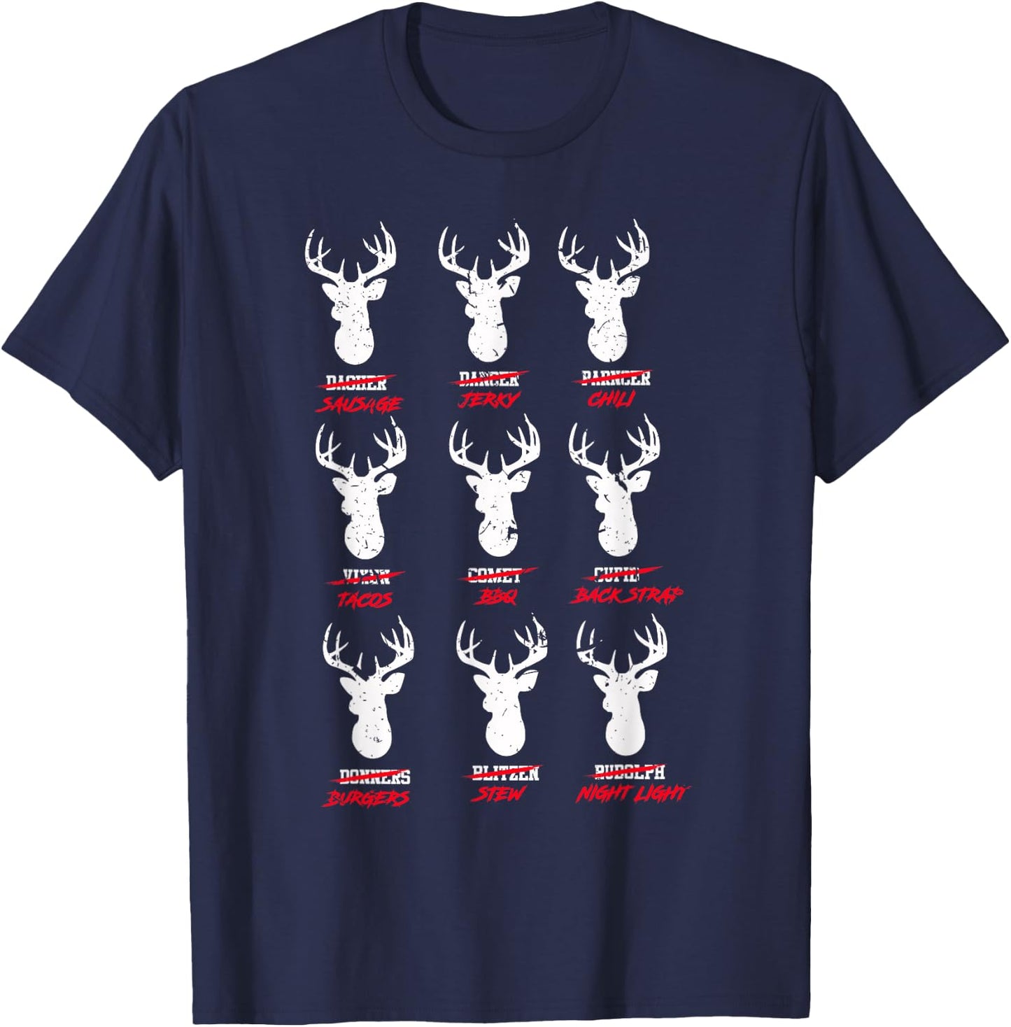 Funny Deer Hunters Santa's Reindeer - Deer Cuisine T-Shirt - T-Shirt | Navy