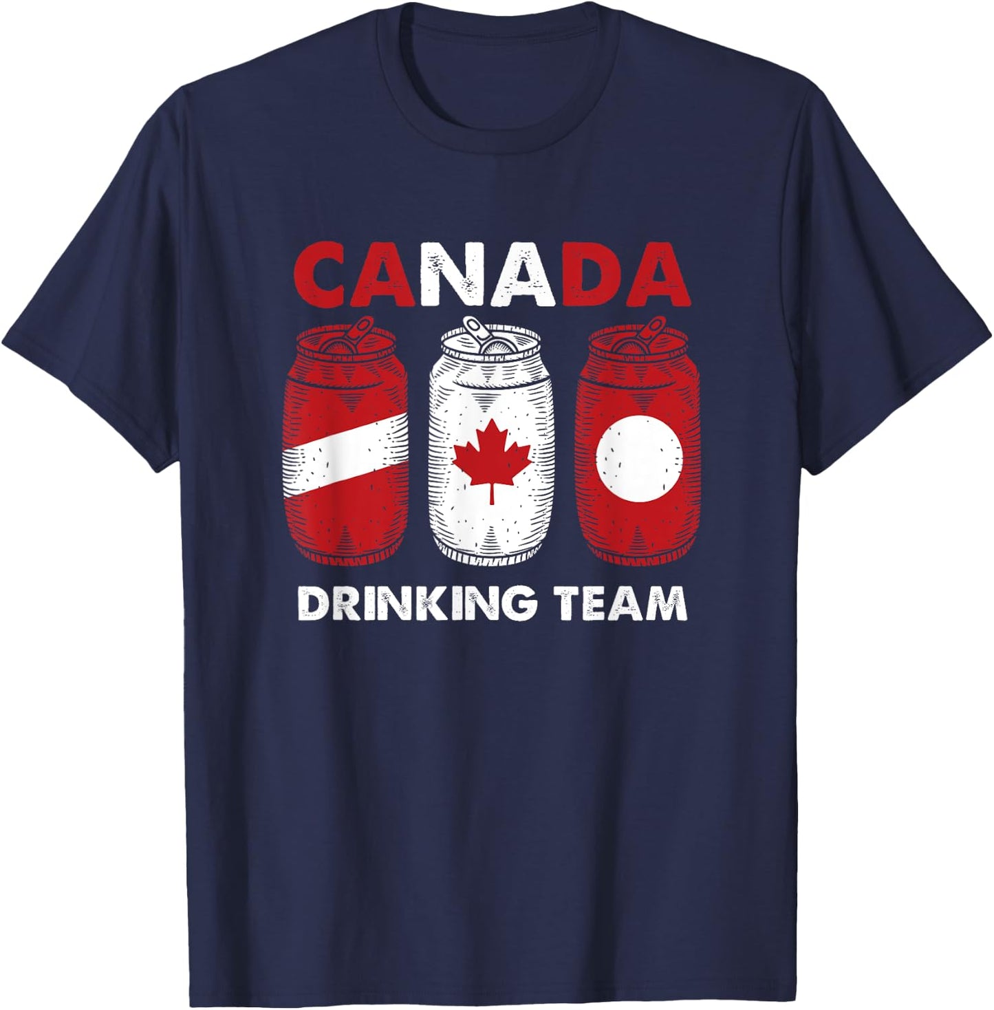 Proud Canadian Craft Drinkers Canadian Drinking Team T-Shirt - T-Shirt | Navy