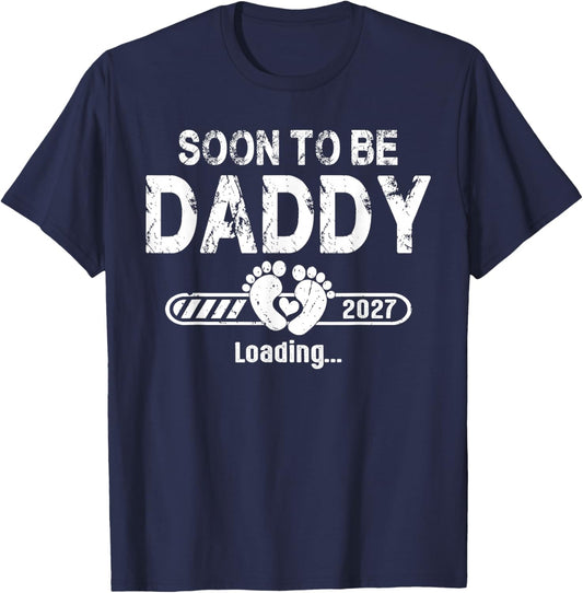 Soon to be Daddy est. 2027 New Dad Fathers Day T-Shirt - T-Shirt | Navy