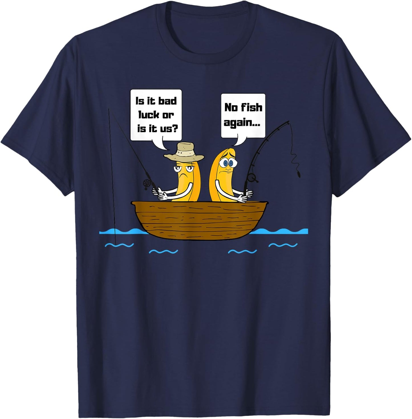 No Bananas on the Boat Fishing T-Shirt - T-Shirt | Navy