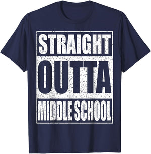Straight Outta Middle School Shirt Graduation T-Shirt - T-Shirt | Navy