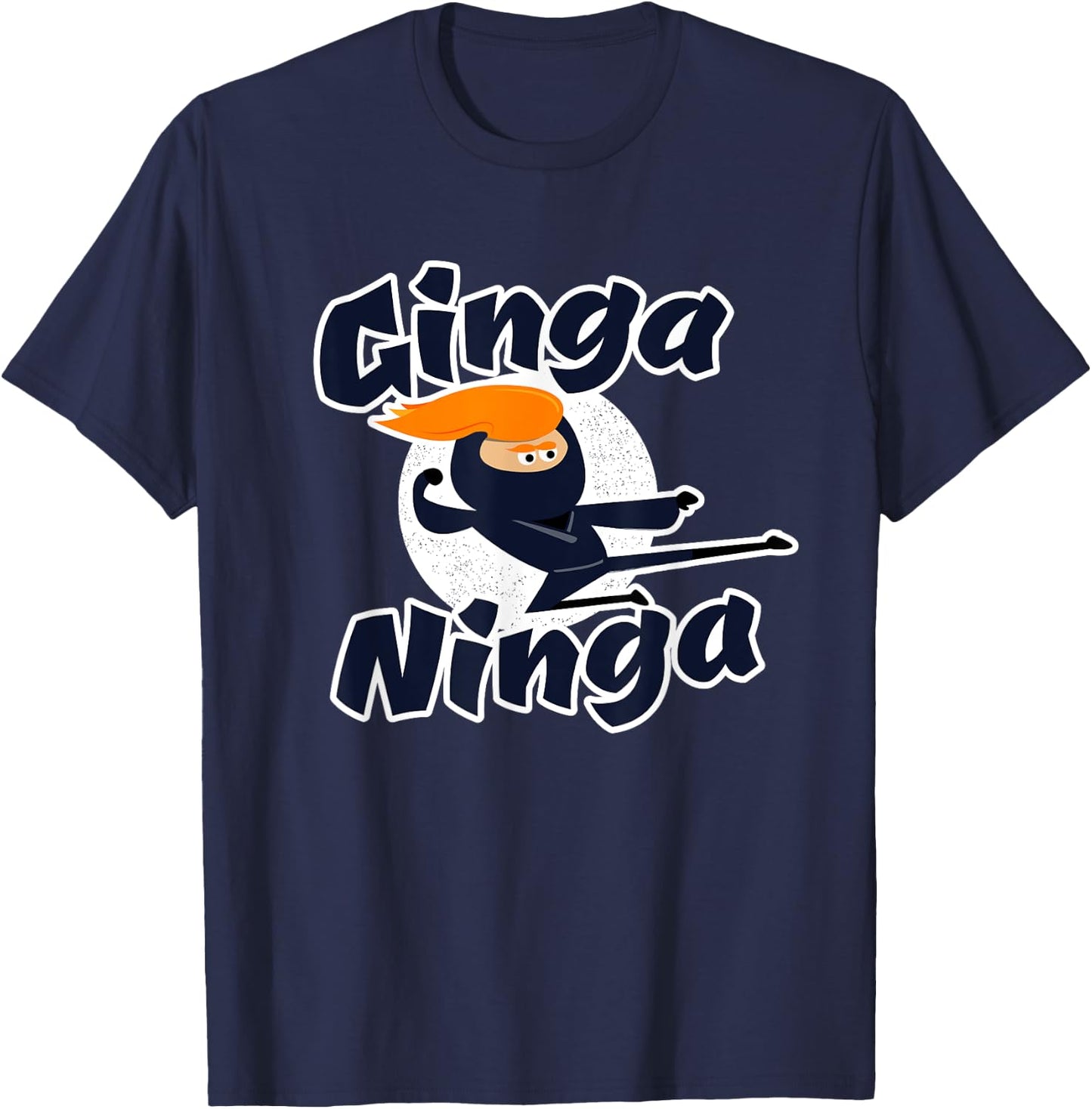Ginga Ninga - Funny Redhead Ninja Ginger Hair T-Shirt - T-Shirt | Navy
