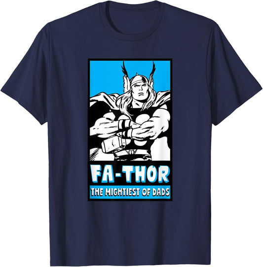 Marvel FA-Thor Mightiest of Dads Retro Poster Father's Day T-Shirt - T-Shirt | Navy