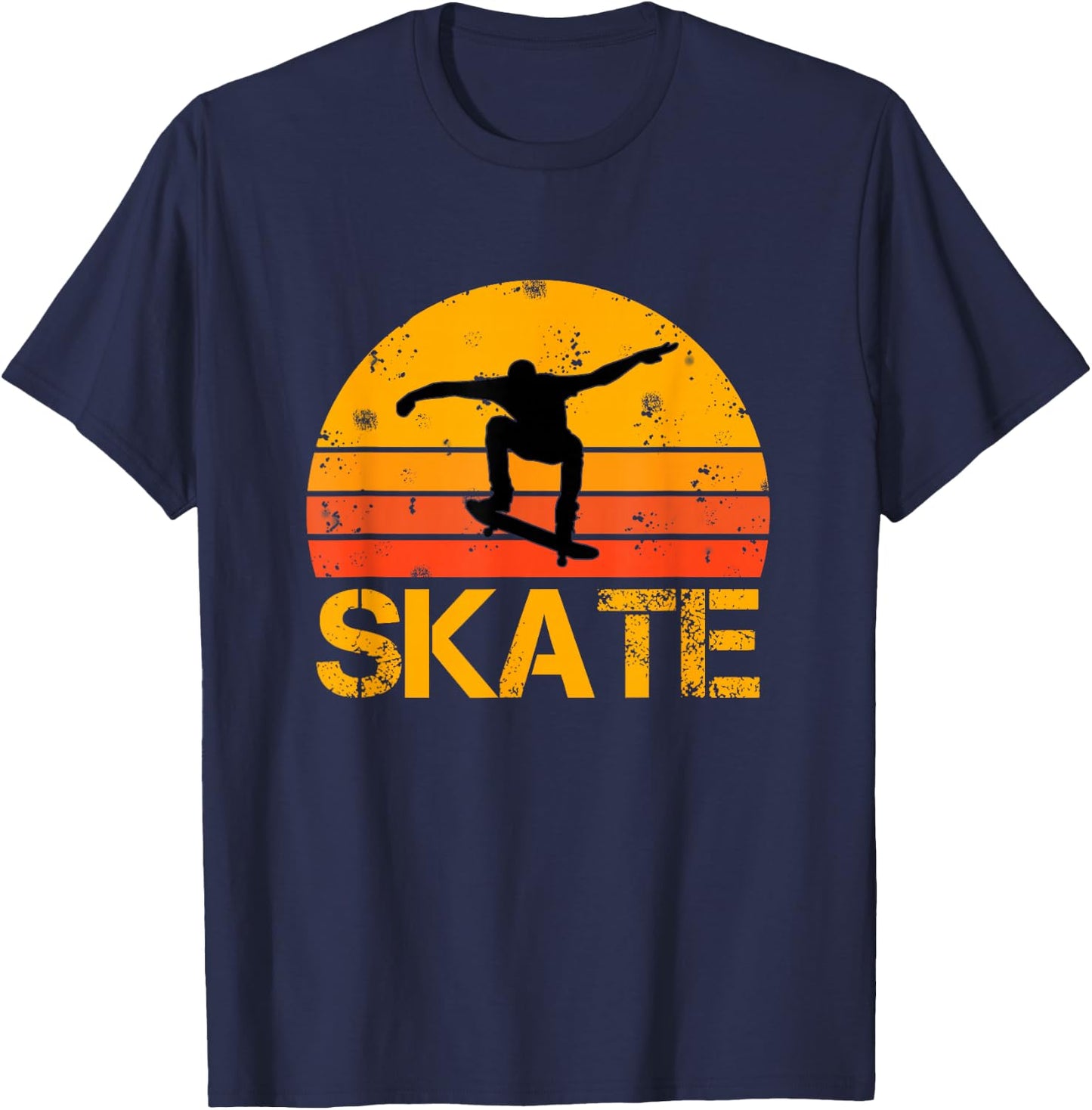 Skateboarder Retro Vintage Skateboarding T-Shirt - T-Shirt | Navy
