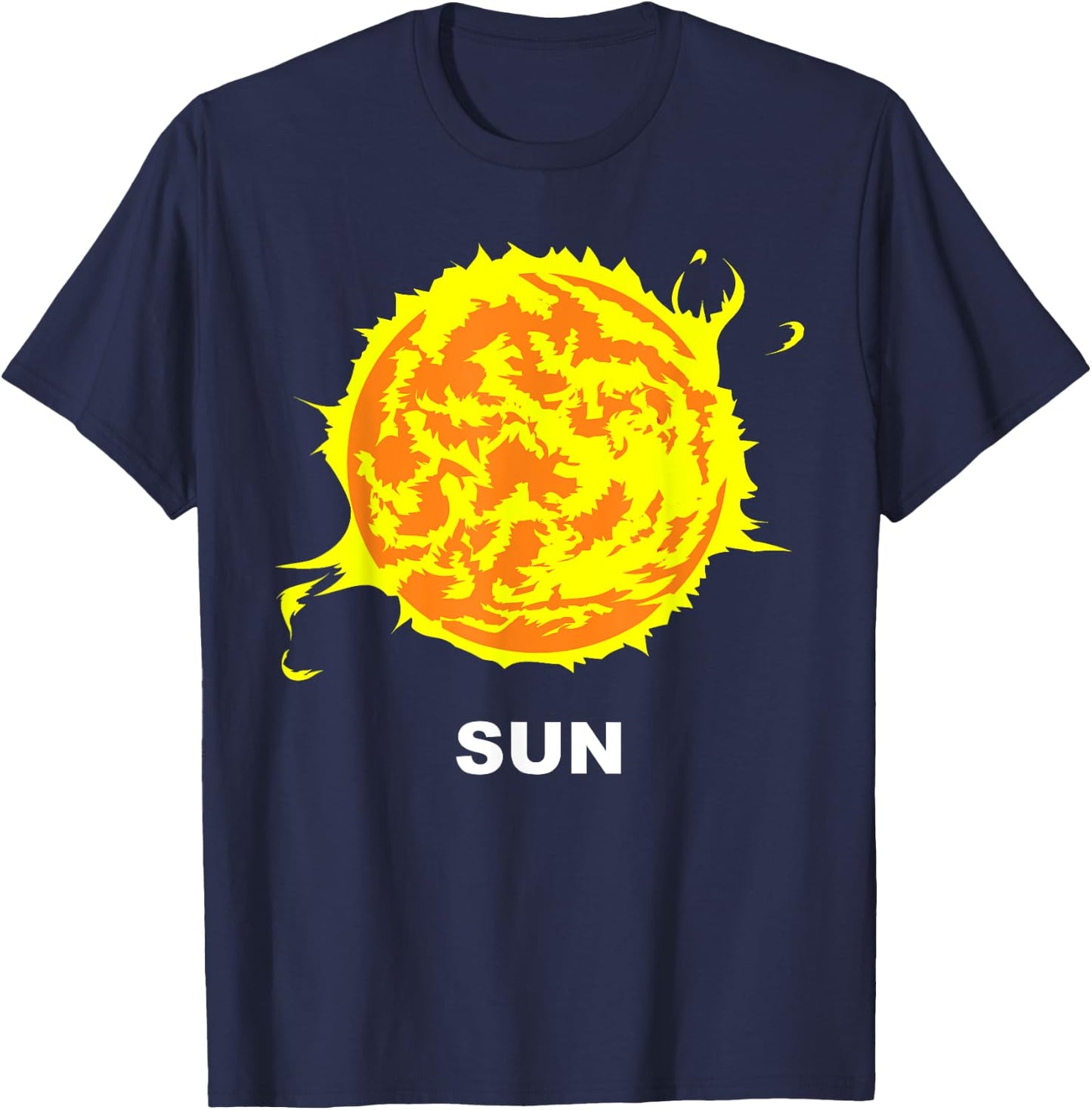 Solar System Group Costumes - Sun Fireball Star Costume T-Shirt - T-Shirt | Navy