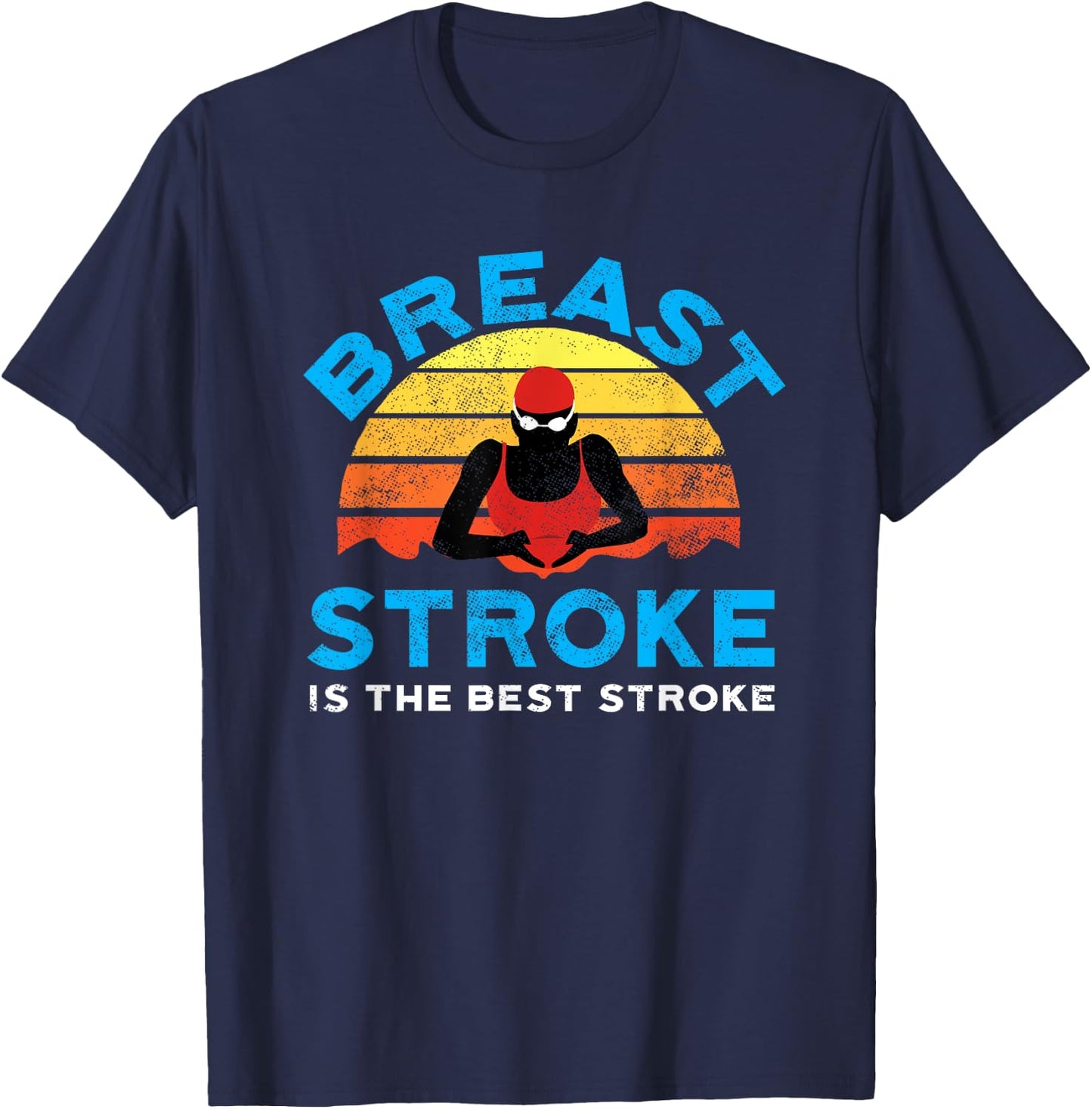 Retro Breast Stroke Swimmer by Awesome Swim T-Shirt - T-Shirt | Navy