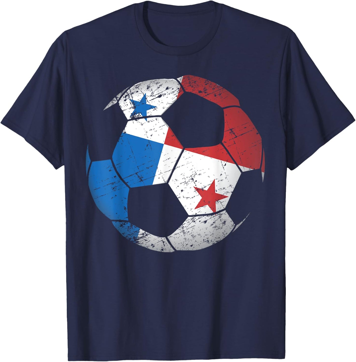 Panama Soccer Ball Flag - Panama Football Soccer T-Shirt - T-Shirt | Navy