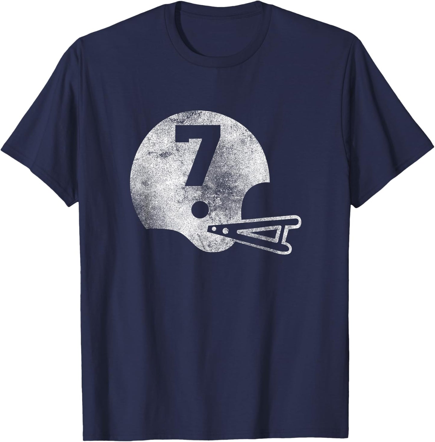 Vintage Football Jersey Number 7 Player Number T-Shirt - T-Shirt | Navy