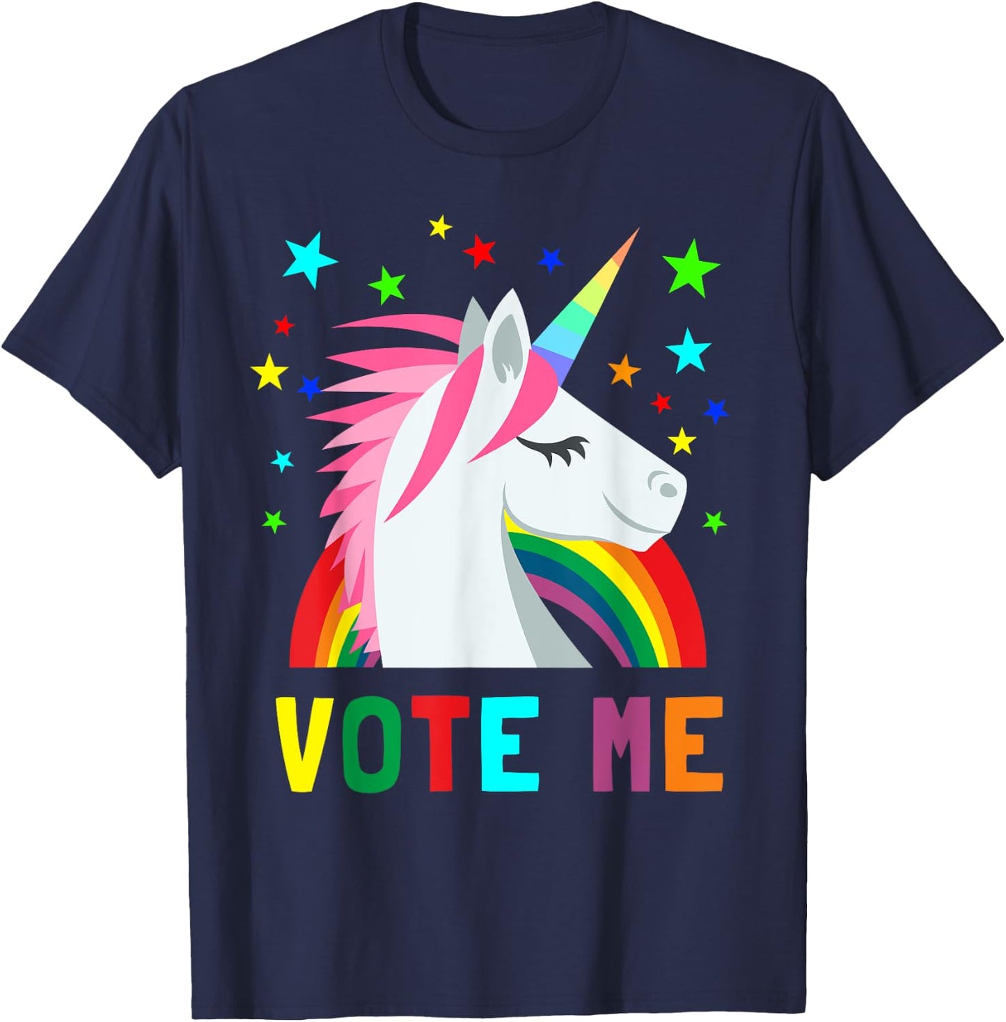 Vote Me Funny Unicorn For President Election Voting Mid Term T-Shirt - T-Shirt | Navy