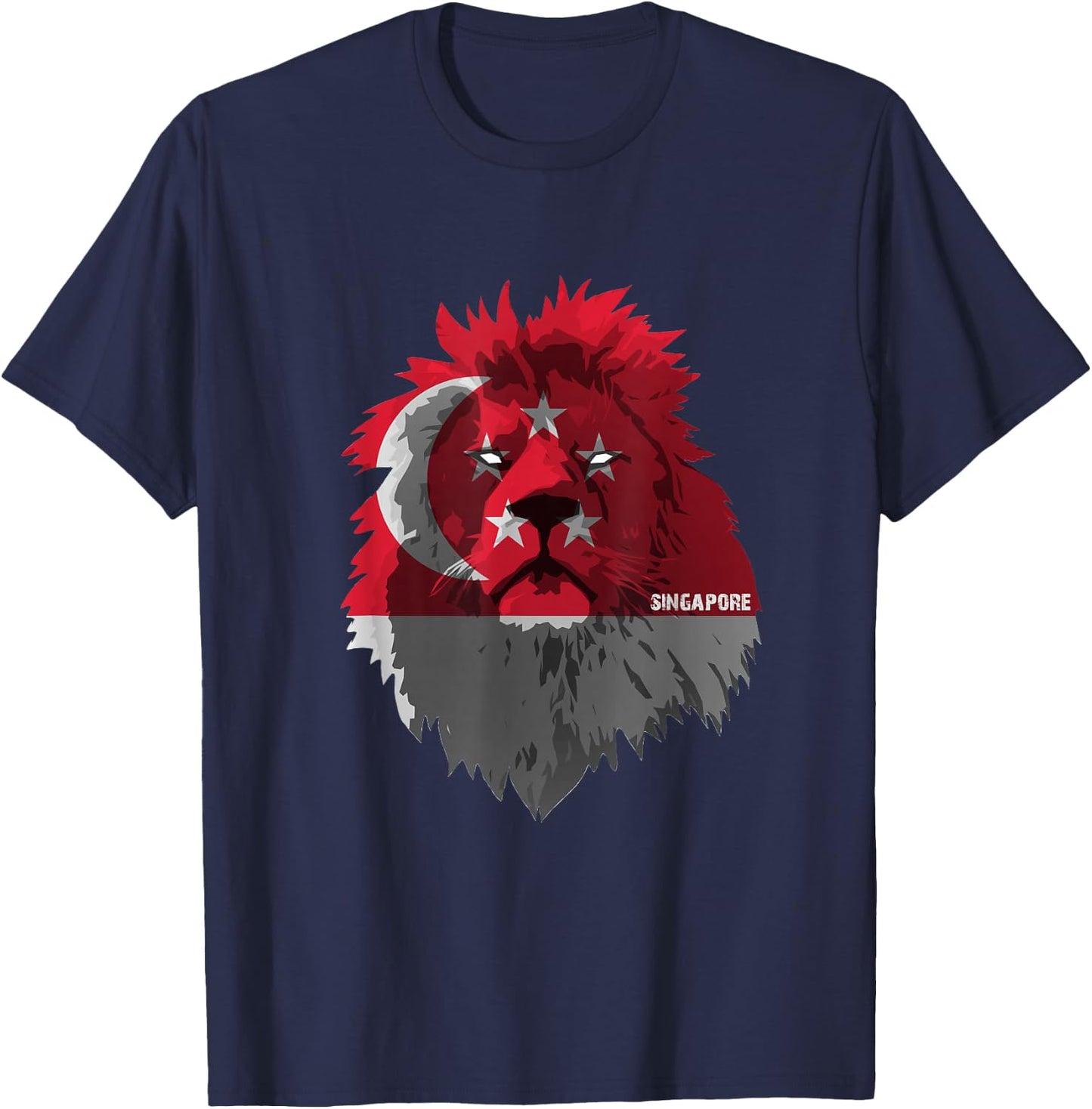 Soccer team Singapore national pride Lion Flag T shirt T-Shirt - T-Shirt | Navy