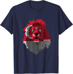 Soccer team Singapore national pride Lion Flag T shirt T-Shirt - T-Shirt | Navy