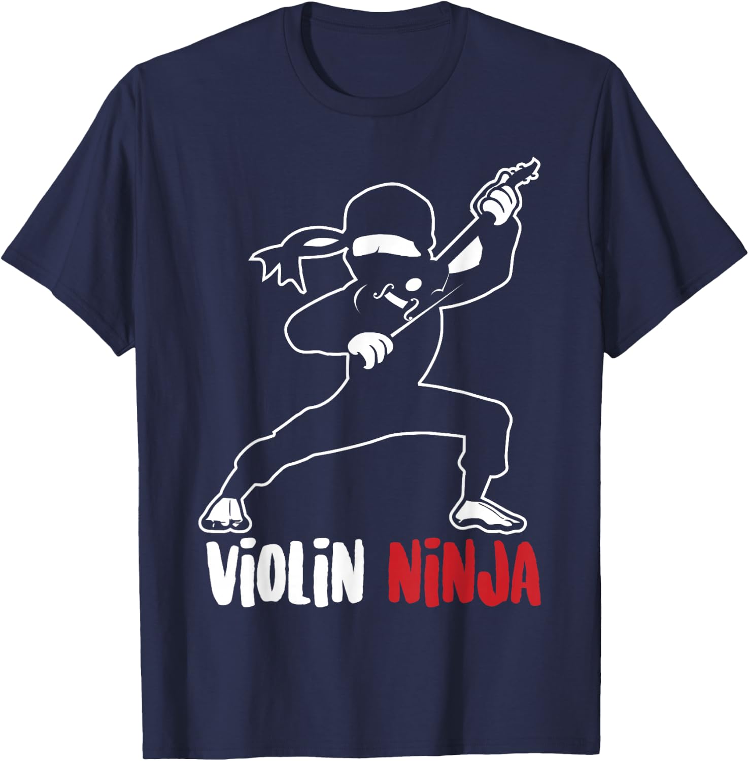 Violin Ninja Cute Violinist Musician Funny Music Player Gift T-Shirt - T-Shirt | Navy
