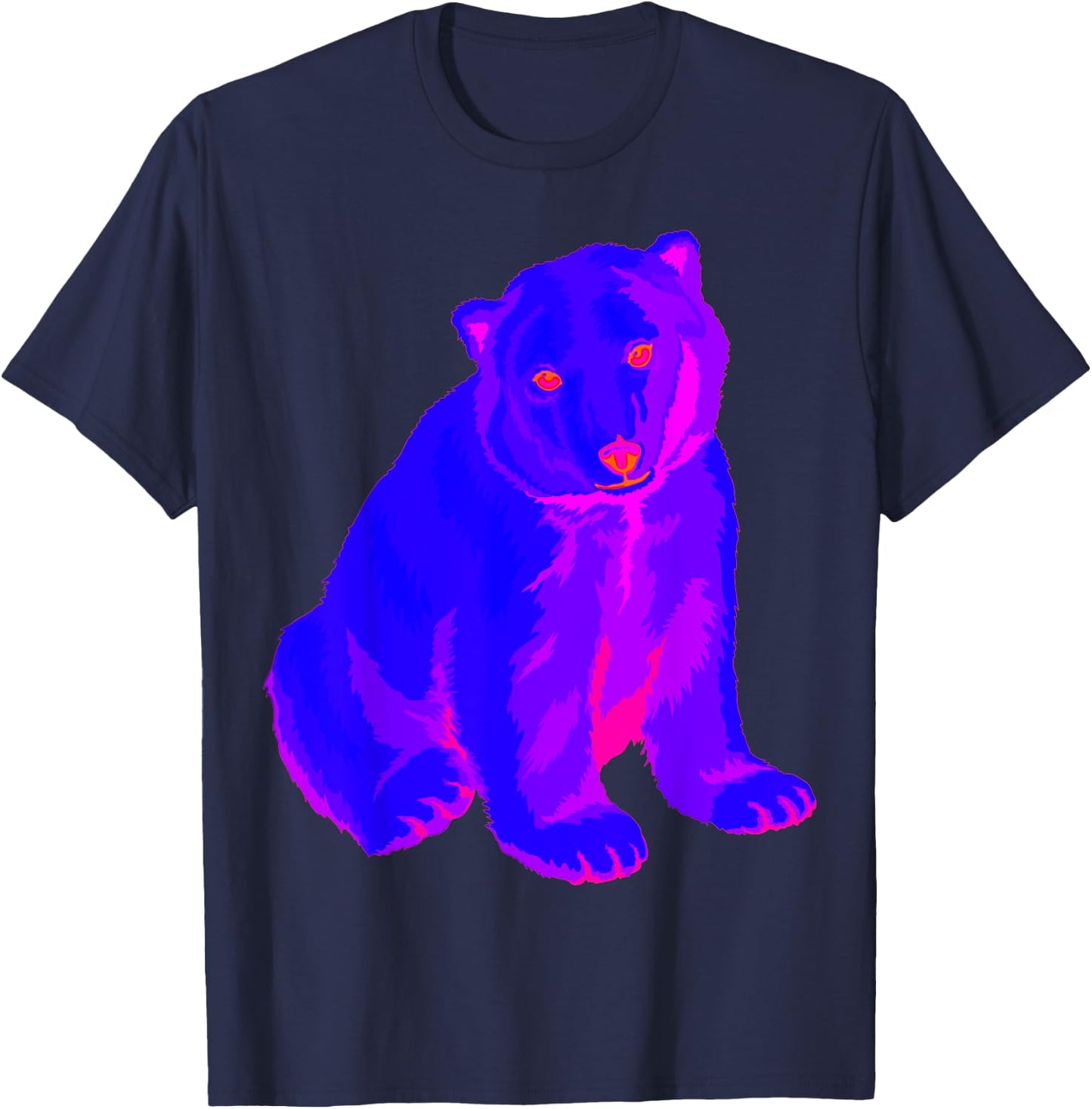 EDM Electronic Techno Polar Bear Trippy Rave Shirt T-Shirt - T-Shirt | Navy