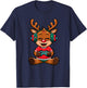 Funny Christmas Gamer Reindeer Gaming Kids Christmas Boys T-Shirt - T-Shirt | Navy