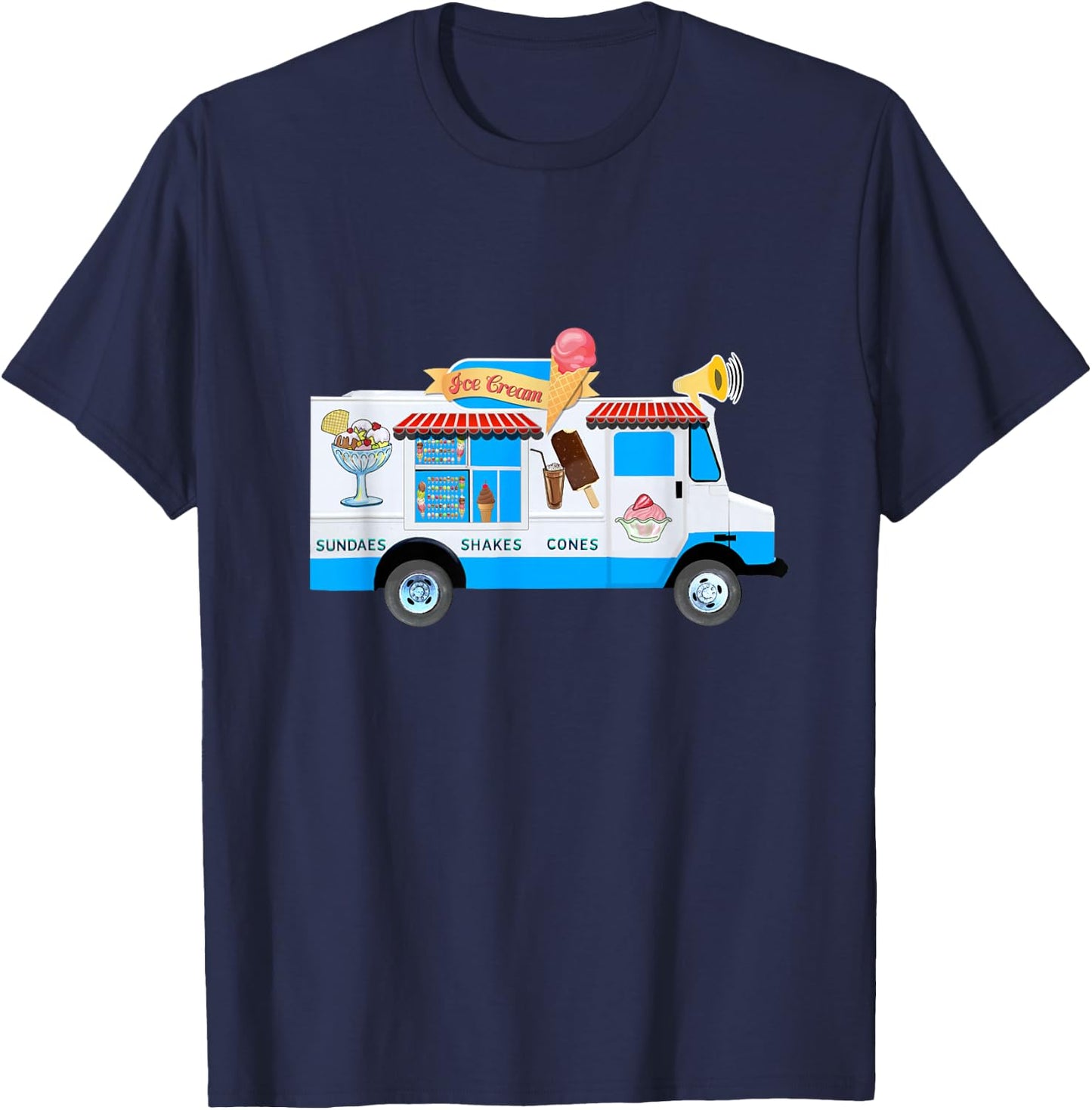 Ice Cream Truck Nostalgic T-Shirt - T-Shirt | Navy