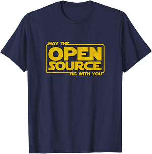 May Open Source Programming Funny DevOps Software Linux Java T-Shirt - T-Shirt | Navy
