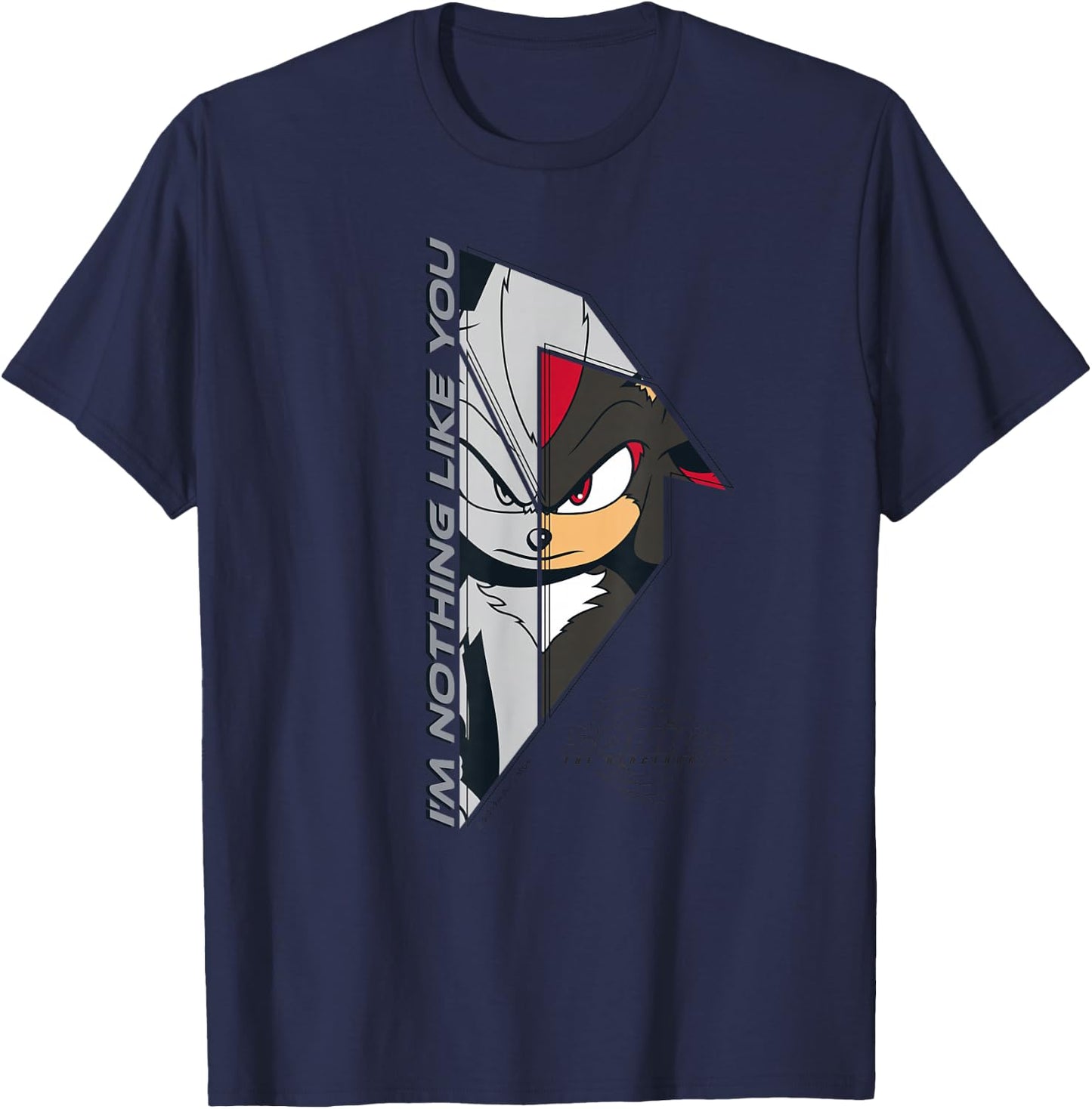 Sonic The Hedgehog 3 - Shadow I'm Nothing Like You T-Shirt - T-Shirt | Navy
