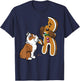 English Bulldog Gingerbread Man Christmas Dog Shirt T-Shirt - T-Shirt | Navy