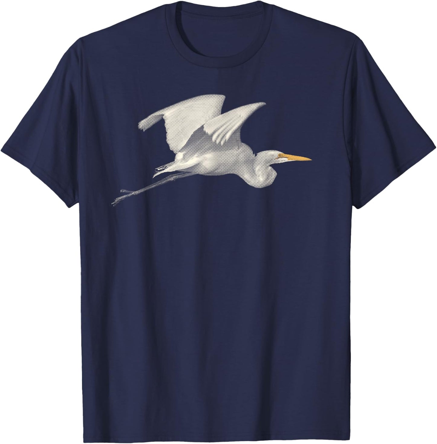 Great Egret in Flight for Bird Lovers T-Shirt - T-Shirt | Navy