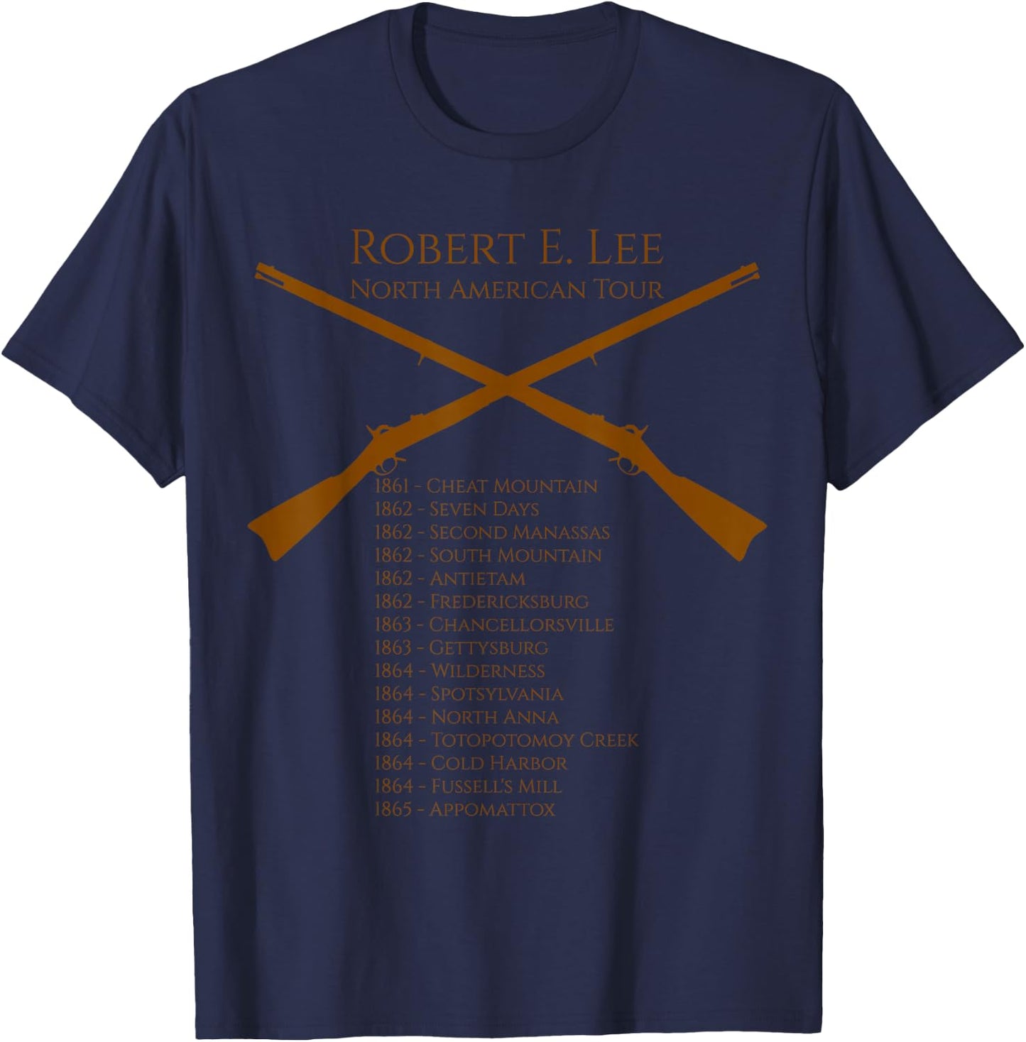 Civil War Shirt Shirt Robert E. Lee North American Tour T-Shirt - T-Shirt | Navy