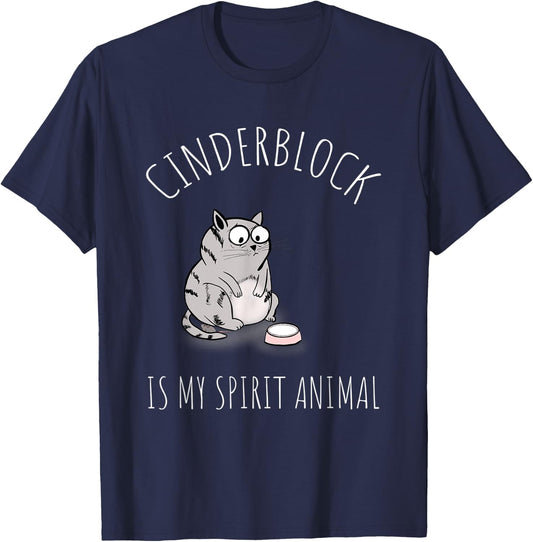 Cinderblock Fat Cat Is My Spirit Animal Gym Motivation Women Kids T-Shirt - T-Shirt | Navy
