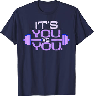 Its vs. You Workout Gym Exercise Motivation & Fitness T-Shirt - T-Shirt | Navy