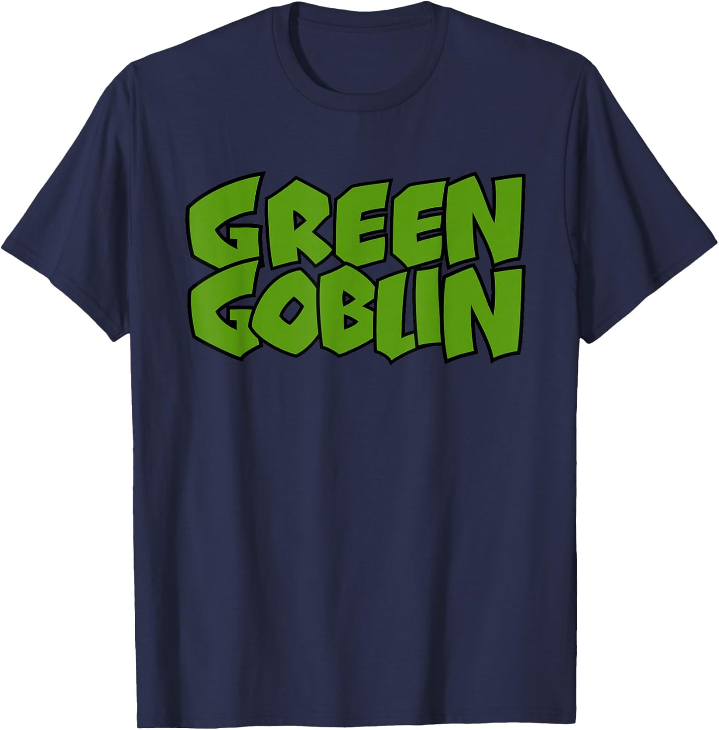 Marvel Green Goblin Classic Retro Title Logo Graphic T-Shirt - T-Shirt | Navy