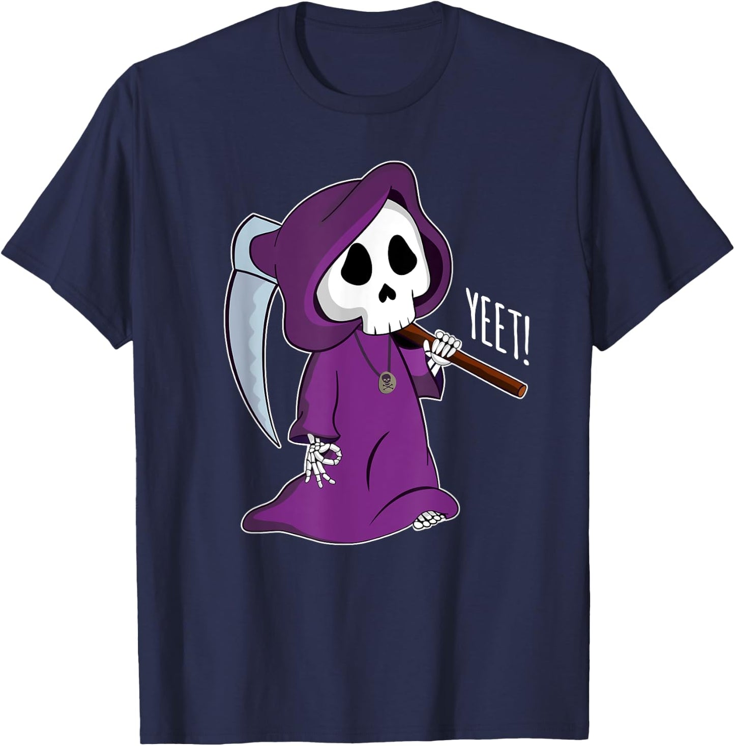 Circle Game Funny Grim Reaper Halloween Yeet T-Shirt - T-Shirt | Navy